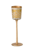 Gold Votivkerzenglas mit Fuß 24 cm