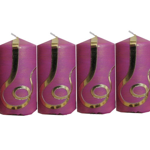 4er Set Kerzen Adventskerzen 100x50 PINK GOLD alle Farben möglich IW21