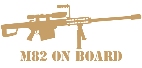 Aufkleber "M82 On Board" gold
