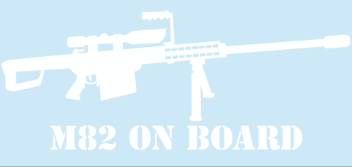 Aufkleber "M82 On Board" weiss