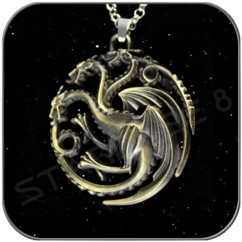 TARGARYEN 3D SYMBOL in ANTIQUE BRONCE with NECLACE