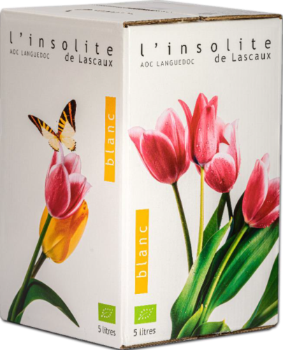 L'Insolite de Lascaux, Languedoc AOC, biodyn. wine, white Bag in Box 5 L