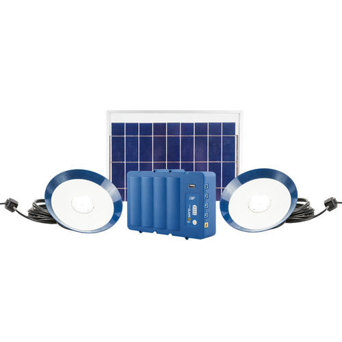 Blue Line Set Solar Beleuchtung Set Solarlampe Campingleuchte, fosera
