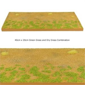 Modular Terrain Road Section with Green Grass and Dry Grass