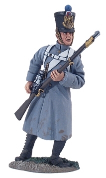 French Line Infantry Fusilier in Greatcoat Reaching for Cartridge No.1