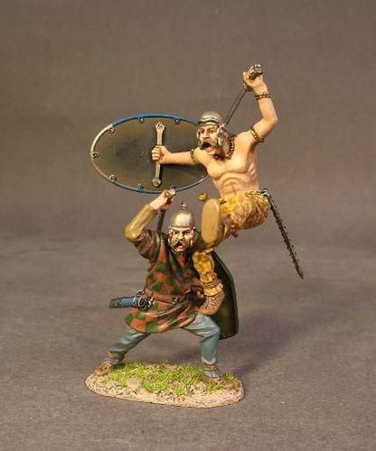 ARMIES AND ENEMIES OF ANCIENT ROME, ANCIENT GAULS, WARRIORS CHARGING. (1 pc)
