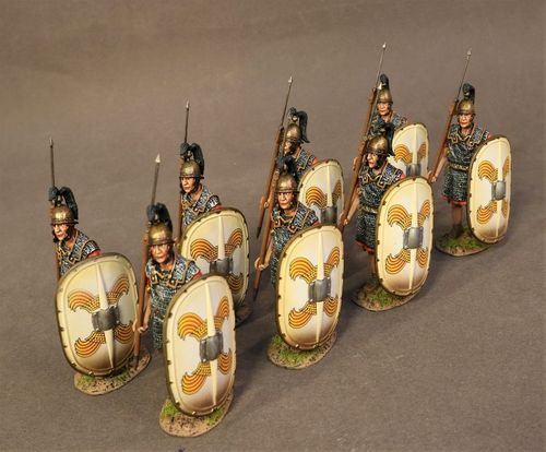 THE ROMAN ARMY OF THE LATE REPUBLIC, 8 LEGIONAIRES MARCHING.