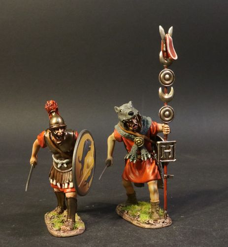 THE ROMAN ARMY OF THE MID REPUBLIC, CENTURION AND SIGNIFER. (2 pcs)