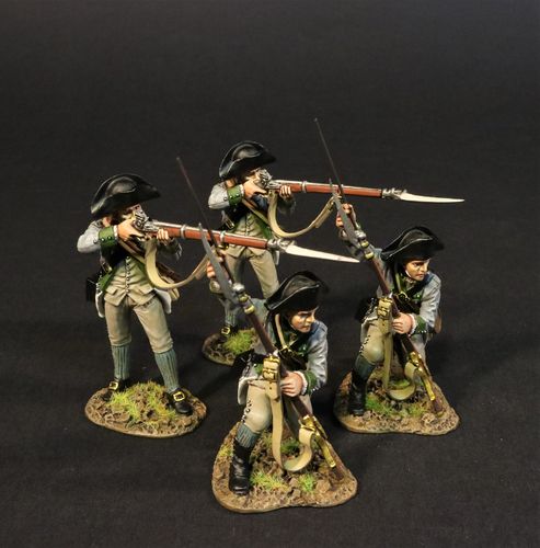 CONTINENTAL ARMY, THE 3rd NEW YORK REGIMENT, 4 LINE INFANTRY. (4pcs)