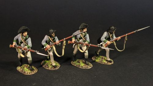 CONTINENTAL ARMY, THE 3rd NEW YORK REGIMENT, 4 LINE INFANTRY. (4pcs)