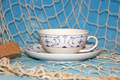 Ostfriesische Teetasse, Indisch Blau, Porzellan, 2er-Set