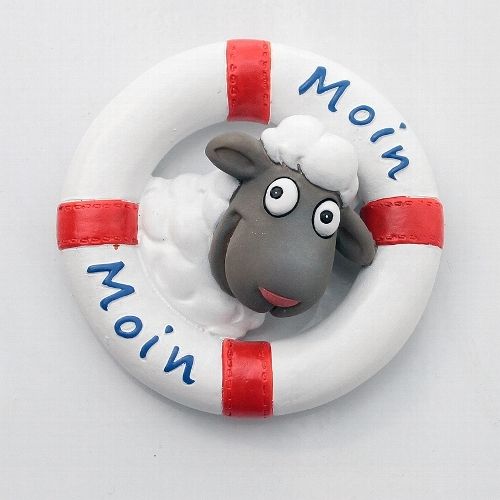 Magnet ,,Rettungsring mit Schaf", Moin Moin