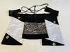 Mongolischer Trachtenvorbinder mit Tasche - schwarz, silber