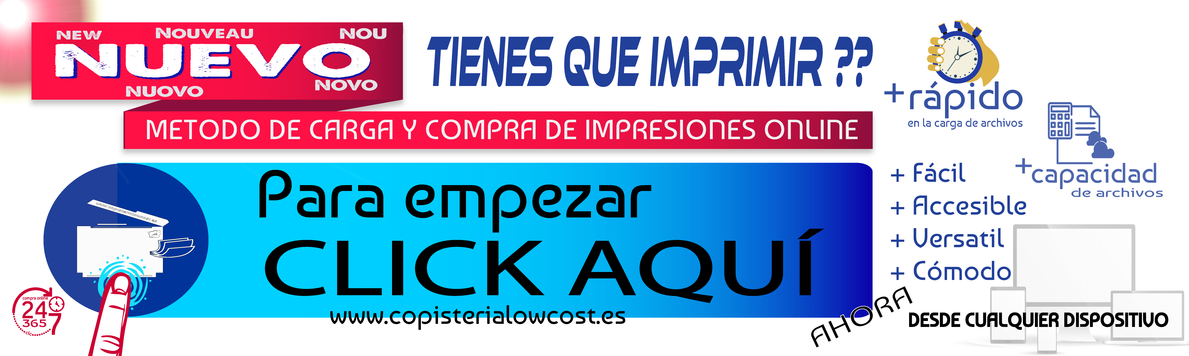 CLICK AQUI PARA IMPRIMIR ONLINE, SINO CONOCES LOS TERMINOS DE COMPRA entra en www.copisterialowcost.es