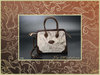 26P Calf hair leather handbag, classic with angles