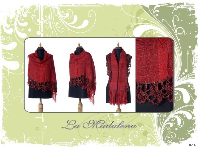 024 Pashmina, embroidered lace crochet