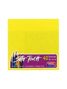 Serviette soft touch jaune (40pcs)