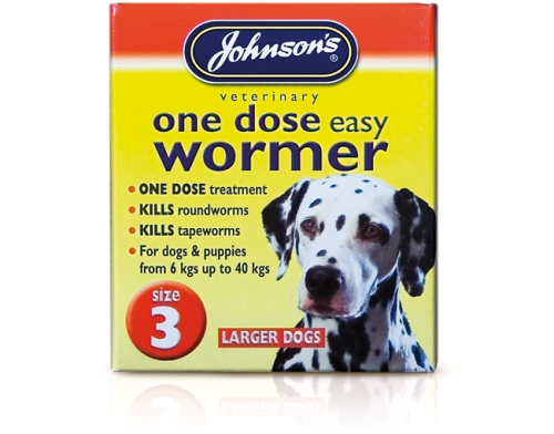 Johnson's one dose wormer for dogs and puppies large dogs