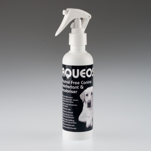 Aqueos alcohol free canine disinfectant & deodoriser 200ml can be used on the dog and bedding