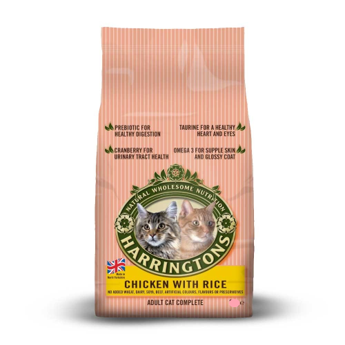 Harringtons dry cat food chicken and rice  500g